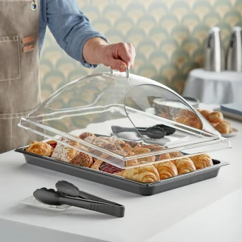 Cambro DD1220BECW Camwear® 12" x 20" Clear Dome Display Cover with 2 End Cuts