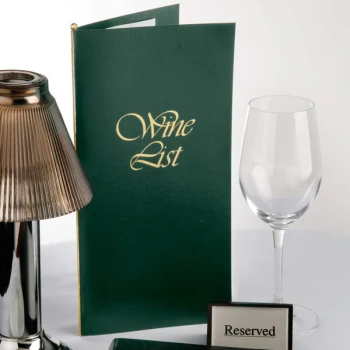 Menu Solutions L702A 5 1/2" x 8 1/2" Green Wine List Cover