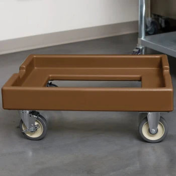 Cambro CD1826PDB157 Coffee Beige Pizza Dough Box Camdolly
