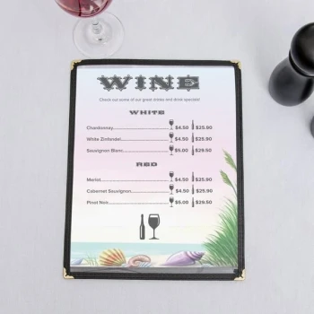 Choice 8 1/2" x 11" Menu Paper - Seafood Themed Coral Design Right Insert - 100/Pack