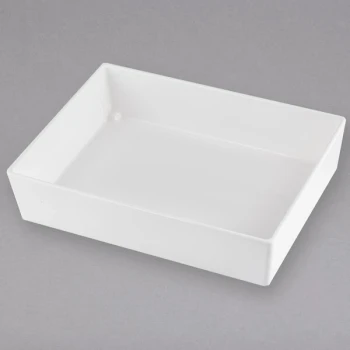 TableCraft CW5004W Simple Solutions 1/2 Size White Cast Aluminum Straight Sided Bowl - 3" Deep