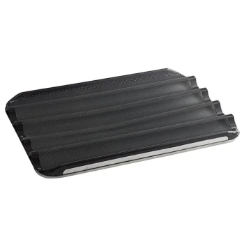 Sasa Demarle EF660457-5-00 5 Loaf Glazed Eurogliss Baguette / French Bread Pan - 26" x 3" x 1" Compartments