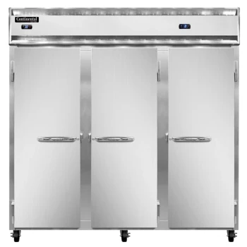 Continental Refrigerator 3RRFN-SA 78" Solid Door Dual Temperature Reach-In Refrigerator / Refrigerator / Freezer - 68 cu. ft.