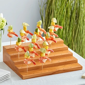 Acopa Mesa 75 Hole Dark Brown Wood Skewer / Cake Pop Holder