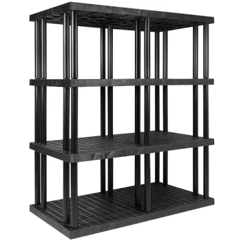 SPC Industrial DuraShelf 66" x 36" x 75" Plastic Grid Top 4-Shelf System S6636x4