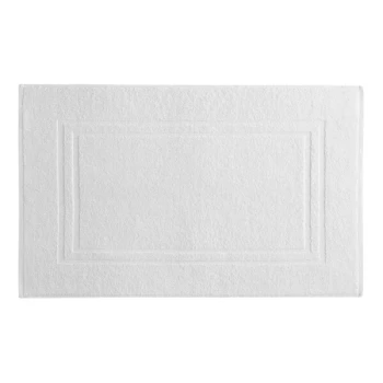 Garnier-Thiebaut Sirocco 22" x 34" White 100% Combed Terry Cotton Bath Mat 11 lb. - 36/Case