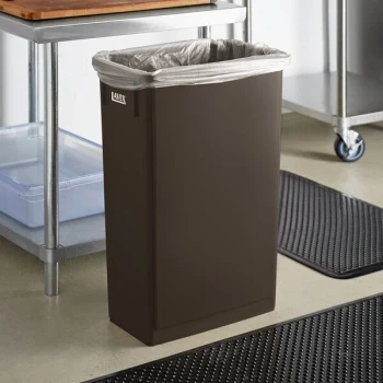 Lavex 23 Gallon Brown Slim Rectangular Trash Can