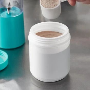 19 oz. White HDPE Plastic Canister - 216/Case