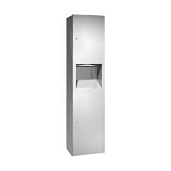 American Specialties, Inc. Simplicity 10-64676-9 Stainless Steel Surface-Mounted Paper Towel Dispenser with 7 Gallon Waste Receptacle