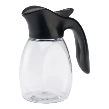 Service Ideas Syrup Saver 10 oz. Clear Plastic Syrup Dispenser with Black Top SR10BLC