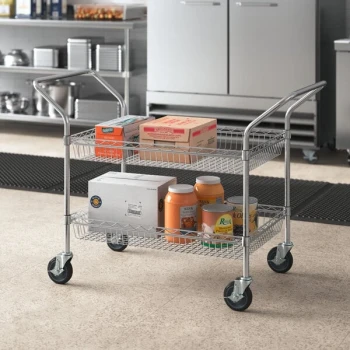 Regency Chrome Two Basket Utility Cart - 24" x 46" x 36"