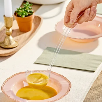 Visions 3 oz. Clear Disposable Plastic Ladle - 48/Case