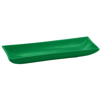 TableCraft CW11046GN 18" x 6" Green Cast Aluminum Flared Rectangular Platter