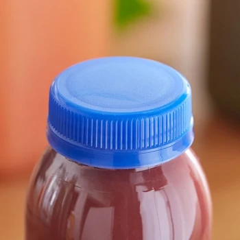 Blue Unlined Tamper-Evident Cap for Juice Bottles - 100/Pack