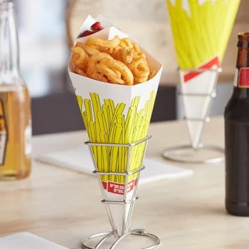 Carnival King 15 oz. Square French Fries Cardboard Fry Cone - 500/Case