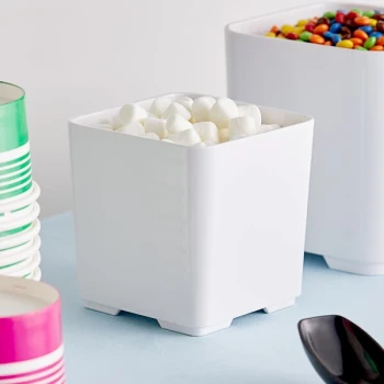 American Metalcraft MSJ4 24 oz. White Square Melamine Jar