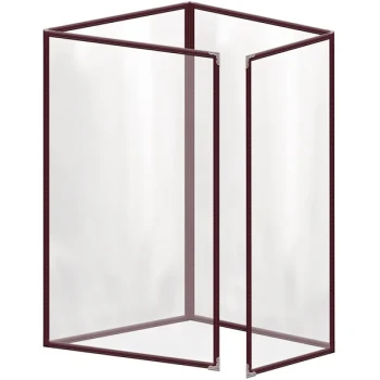 H. Risch, Inc. TETQ Deluxe Sewn 8 1/2" x 14" Maroon 8 View Foldout Vinyl Menu Cover with Silver Decorative Corners and Gloss Finish