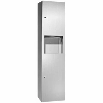 American Specialties, Inc. Simplicity 10-6467-9 Stainless Steel Surface-Mounted Paper Towel Dispenser with 4.2 Gallon Waste Receptacle