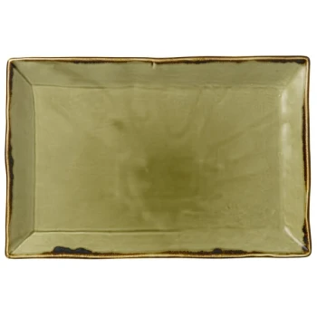 Dudson HG002 Harvest 13 1/4" x 9" Green Rectangular China Platter by Arc Cardinal - 6/Case