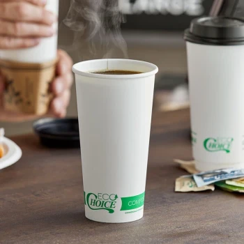 EcoChoice 20 oz. White Compostable Paper Hot Cup - 600/Case