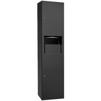 American Specialties, Inc. Simplicity 10-6467-9-41PC Matte Black Surface-Mounted Paper Towel Dispenser with 4.2 Gallon Waste Receptacle