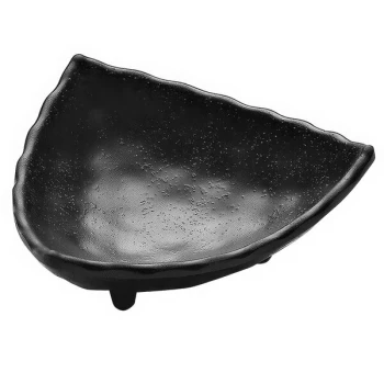 Elite Global Solutions JWT54 Zen 2.7 oz. Black Triangle Kozara Melamine Sauce Cup - 6/Case
