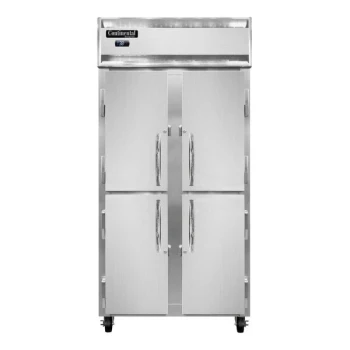 Continental Refrigerator 2RSES-N-SS-HD 36" Half Door Shallow Depth Narrow Reach-In Refrigerator