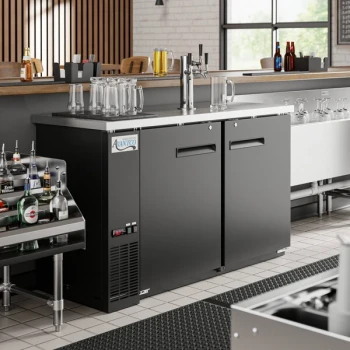 Avantco UDD-2-HC Triple Tap Kegerator Beer Dispenser - Black, (2) 1/2 Keg Capacity