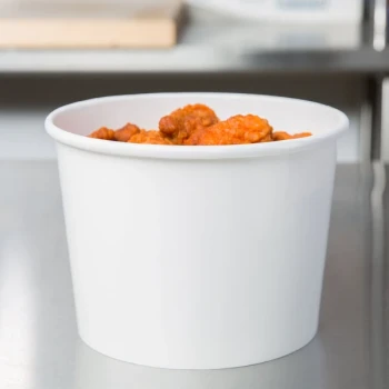 Huhtamaki 64 oz. Double Poly White Paper Food Cup - 250/Case