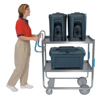 Lakeside 7020 Heavy-Duty Stainless Steel Two Shelf Ergo-One System Utility Cart - 21 5/8" x 41 3/8" x 46 3/4"