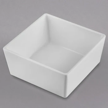 TableCraft CW5016W Simple Solutions 1/6 Size White Cast Aluminum Straight Sided Bowl - 3" Deep
