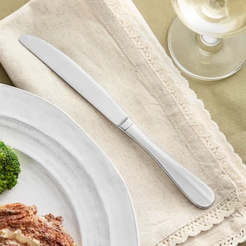 Acopa Brigitte 8 3/4" Stainless Steel Extra Heavy Weight Dinner Knife - 12/Case
