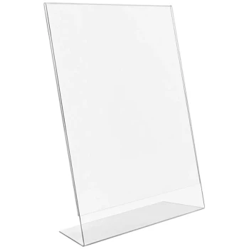 Deflecto 8 1/2" x 11" Portrait Anti-Glare Acrylic Slanted Sign Holder 879701