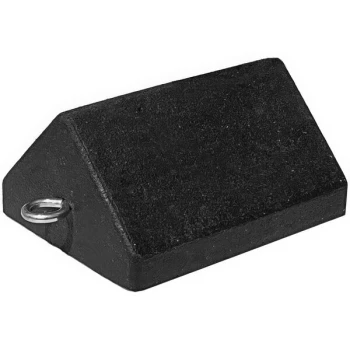 Plasticade® 7 3/4" x 9 3/4" x 5" Black Rubber Wheel Chock with Eyebolt W85S-E