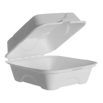 Eco-Products Vanguard 6" x 6" x 3" Compostable Sugarcane Clamshell Container - 500/Case