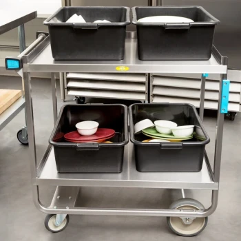 Lakeside 743 Heavy-Duty Stainless Steel 2 Shelf Utility Cart - 22 3/8" x 38 5/8" x 37 1/8"