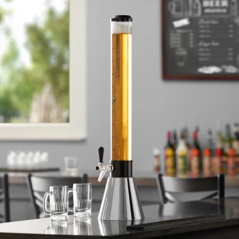 Beer Tubes COM-32-STAP 1/4 100 oz. Customizable Tall Tube Metal Conic Beer Tower