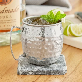 Acopa Alchemy 16 oz. Silver Hammered Moscow Mule Mug - 12/Pack