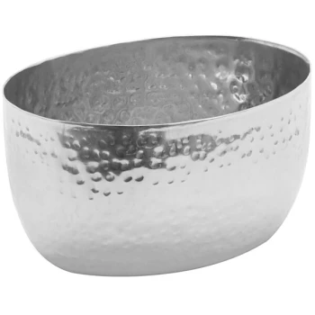 American Metalcraft HS8 8 oz. Oval Hammered Stainless Steel Sauce Cup - 4/Case