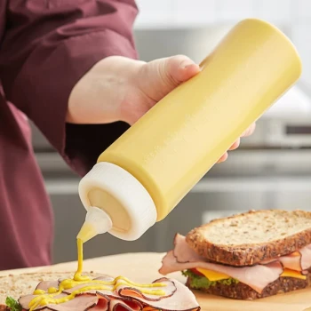 Vollrath 5124-13 Traex® 24 oz. Clear Single Tip Closeable Wide Mouth Squeeze Bottle