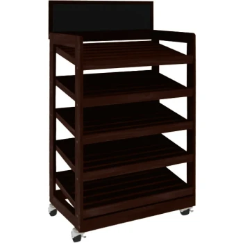 Marco Company 31" x 21" x 61" Cocoa Maple Bakery Display Shelving with Chalkboard Sign