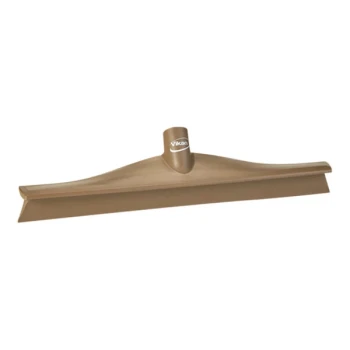 Vikan 714066 15 3/4" Brown Ultra-Hygienic Single Blade Rubber Floor Squeegee with Plastic Frame