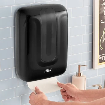 Lavex Black Plastic C-Fold / Multifold Paper Towel Dispenser