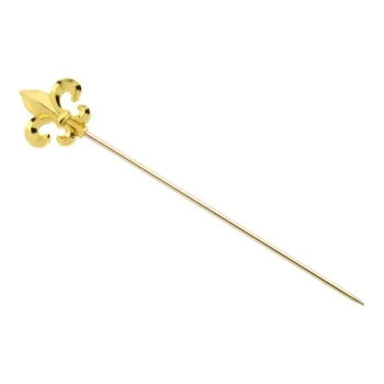 Barfly® 4 3/8" Gold-Plated Cocktail Pick with Fleur de Lis Top M37208GD - 12/Pack