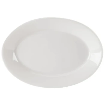 Homer Laughlin from Steelite International HL9526000 Pristine Ameriwhite 8 1/8" x 5 3/4" Bright White Oval China Platter - 36/Case
