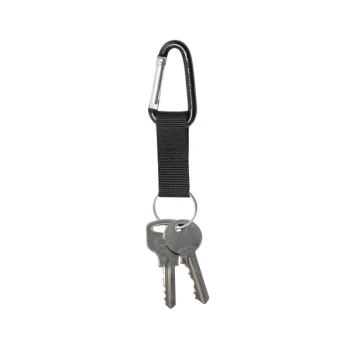 Advantus 75556 Black Aluminum Split Key Ring with Carabiner - 10/Pack