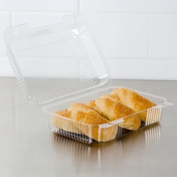 Dart C40UT1 StayLock® 9 3/8" x 6 3/4" x 3 1/8" Clear Hinged Plastic Medium High Dome Oblong Container - 250/Case
