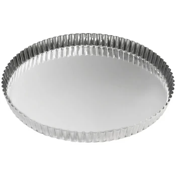 Gobel 11 13/16" Round Fluted Tin-Plated Steel Tart / Quiche Pan 126342