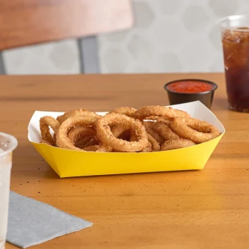 #500 5 lb. Solid Yellow Paper Food Tray - 500/Case