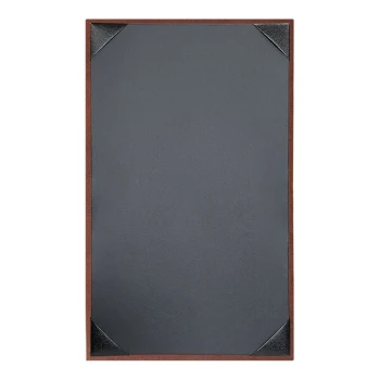 H. Risch, Inc. 8 1/2" x 14" Brown Tuxedo Leather Customizable 1 View Menu Cover with Picture Corners